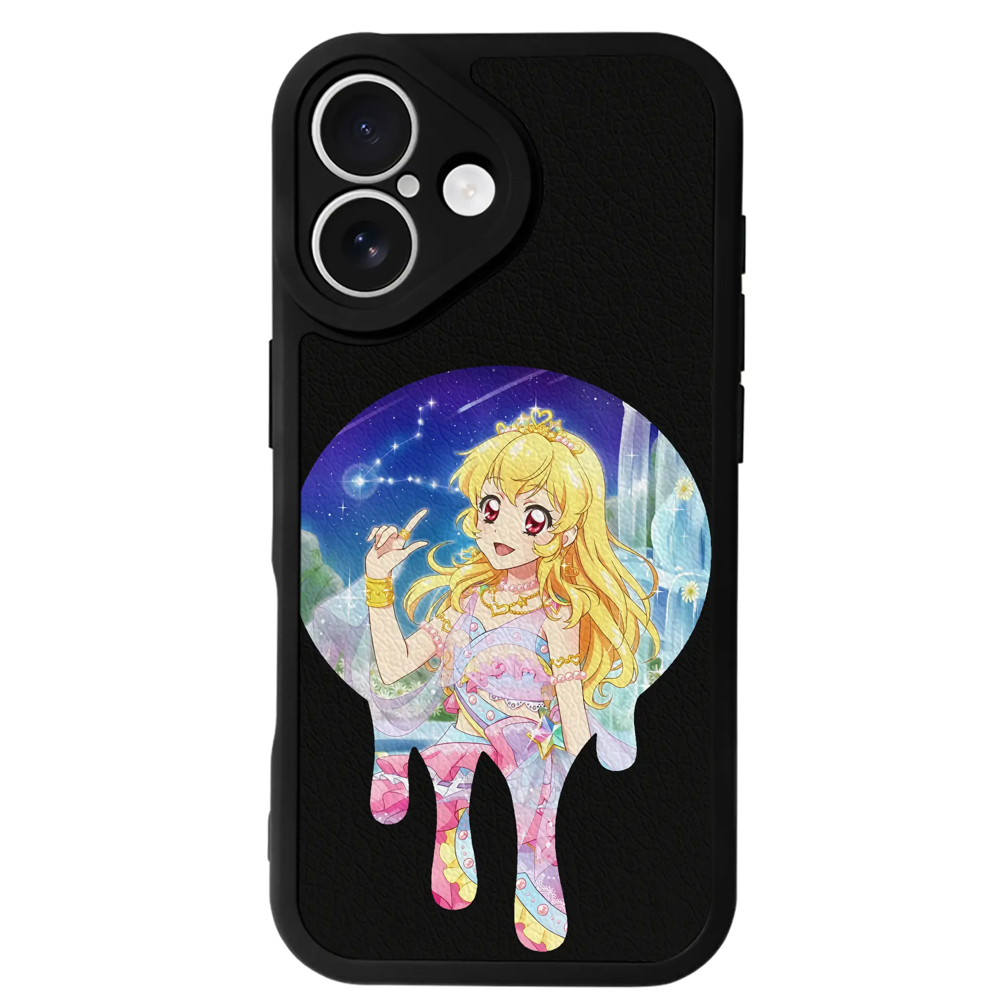 アイカツ グッズ 星宮 いちご - IPhone 16シリーズ対応 ・ シリコンスマホケース ・ レザー調 ・ 高精度フィット ・ 耐衝撃 ・ ワイヤレス充電対応 ・ 精密カット
